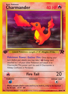 Charmander z edície Team Rocket, karta č.50