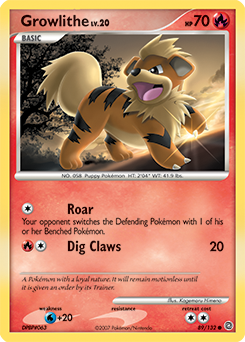 Growlithe z edície Secret Wonders, karta č.89