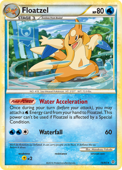 Floatzel z edície HS—Unleashed, karta č.16