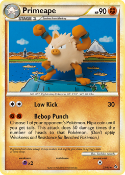 Primeape z edície HS—Unleashed, karta č.22