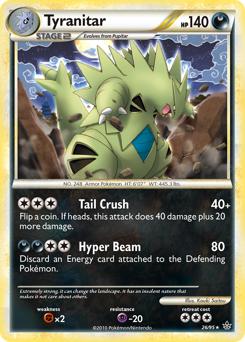 Tyranitar z edície HS—Unleashed, karta č.26