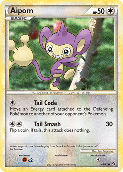 Aipom z edície HS—Unleashed, karta č.43