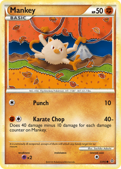 Mankey z edície HS—Unleashed, karta č.53