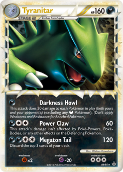 Tyranitar z edície HS—Unleashed, karta č.88
