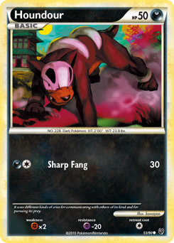 Houndour z edície HS—Undaunted, karta č.53