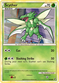 Scyther z edície HS—Undaunted, karta č.65