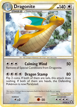 Dragonite z edície HS—Triumphant, karta č.18