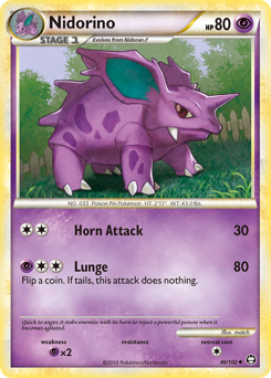 Nidorino z edície HS—Triumphant, karta č.46