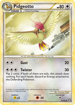 Pidgeotto z edície HS—Triumphant, karta č.47