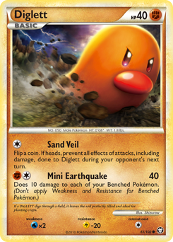 Diglett z edície HS—Triumphant, karta č.61