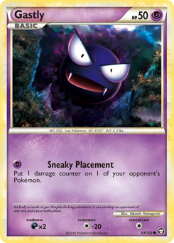 Gastly z edície HS—Triumphant, karta č.63