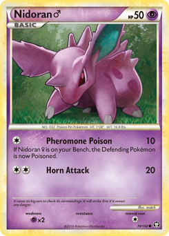 Nidoran ♂ z edície HS—Triumphant, karta č.70