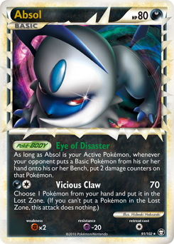 Absol z edície HS—Triumphant, karta č.91
