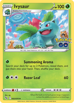 Ivysaur z edície Pokémon GO, karta č.2