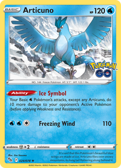 Articuno z edície Pokémon GO, karta č.24