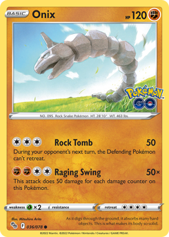 Onix z edície Pokémon GO, karta č.36