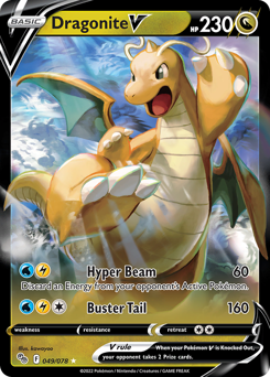 Dragonite V z edície Pokémon GO, karta č.49
