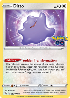 Ditto z edície Pokémon GO, karta č.53