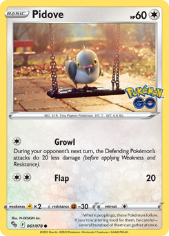 Pidove z edície Pokémon GO, karta č.61