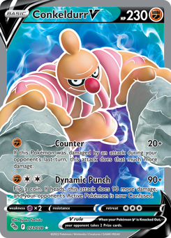 Conkeldurr V z edície Pokémon GO, karta č.73