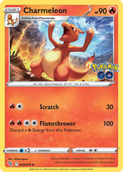 Charmeleon z edície Pokémon GO, karta č.9