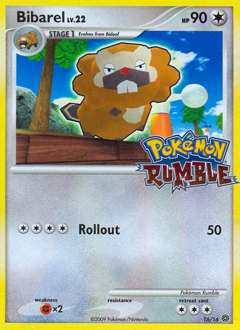 Bibarel z edície Pokémon Rumble, karta č.16
