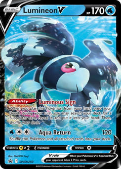 Lumineon V z edície SWSH Black Star Promos, karta č.SWSH250